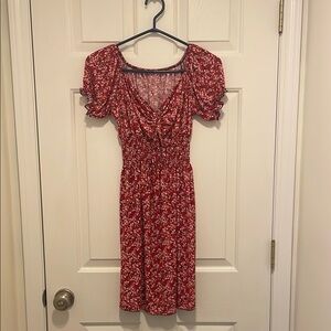 Floral Red Women's Dress
